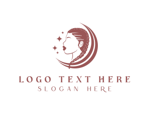 Woman Braid Hair Salon Logo