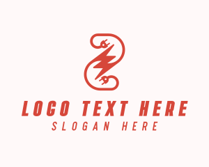 Charge - Lightning Energy Plug logo design