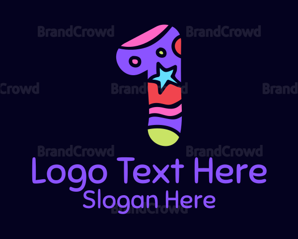 Colorful Shapes Number 1 Logo