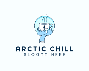 Freezing - Winter Scarf Cafe logo design