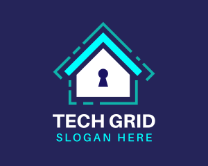 Grid - Security Home Lock logo design