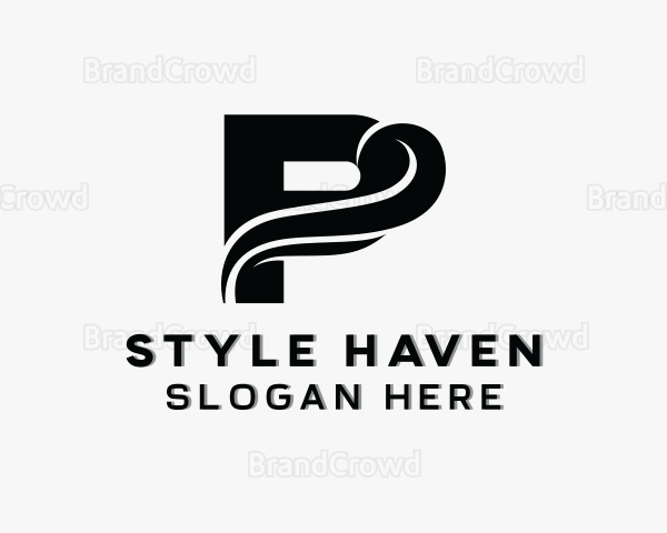 Swoosh Tailoring Apparel Letter P Logo