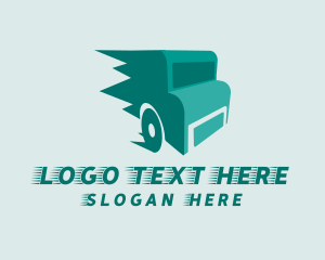 Haulage - Fast Teal Truck logo design