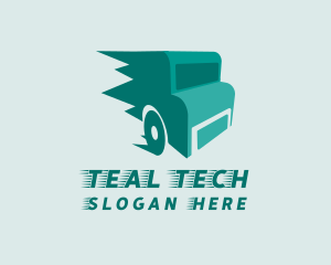 Fast Teal Truck logo design