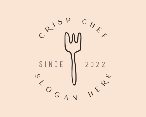 Dinnerware Fork Dining logo design