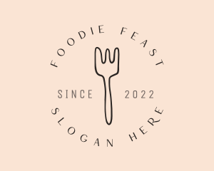 Dinnerware Fork Dining logo design