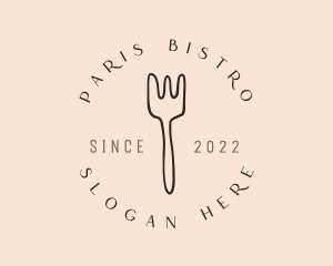 Dinnerware Fork Dining logo design