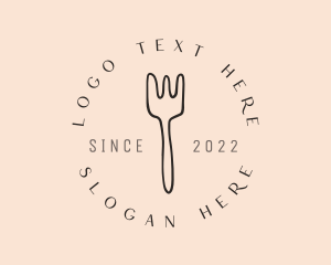 Eat - Dinnerware Fork Dining logo design