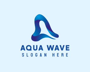 Abstract Wave Letter A logo design