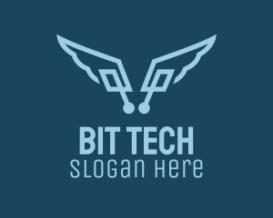 Digital Tech Wings  logo design