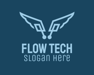 Digital Tech Wings  logo design