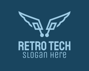 Digital Tech Wings  logo design