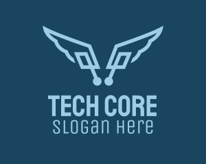 Digital Tech Wings  logo design