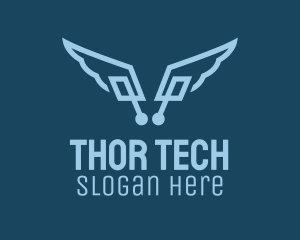 Digital Tech Wings  logo design