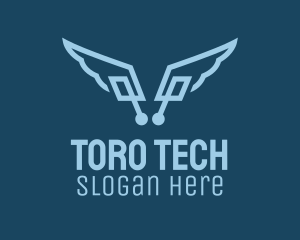 Digital Tech Wings  logo design