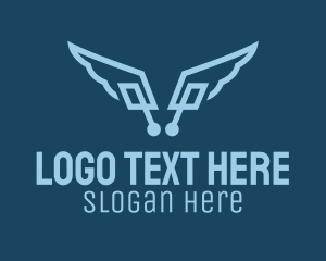 Flying - Digital Tech Wings logo design