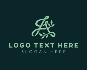 Green - Green Plant Letter A logo design