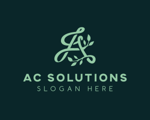 Green Plant Letter A logo design