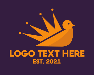 Pigeon - King Bird Crown logo design