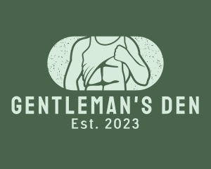 Retro Male Model Physique logo design