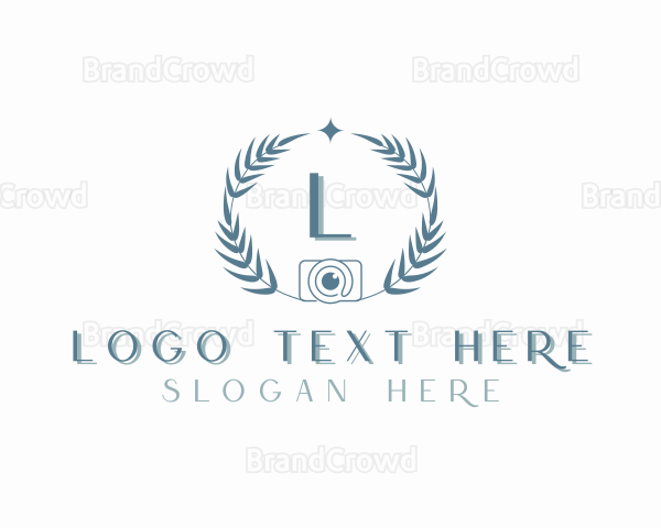 Camera Photography Wreath Logo