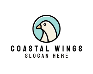 Seagull - Dove Bird Badge logo design