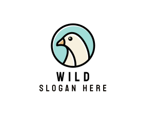 Black Falcon - Dove Bird Badge logo design