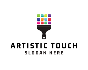 Colorful Paint Brush logo design