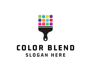 Colorful Paint Brush logo design