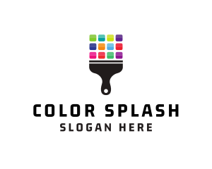 Colorful Paint Brush logo design