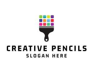 Colorful Paint Brush logo design