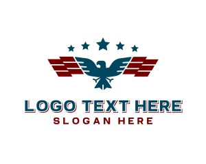 Animal - Eagle Star Flag logo design