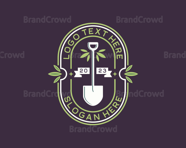 Shovel Gardener Landscaping Logo