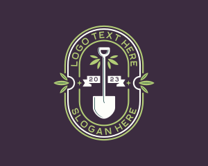 Emblem - Shovel Gardener Landscaping logo design