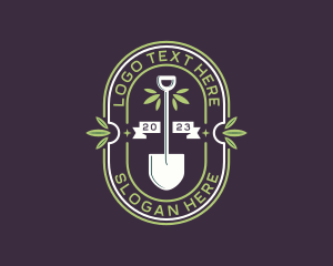 Shovel Gardener Landscaping Logo