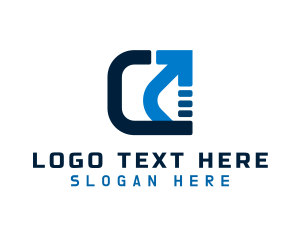 Application - Telecommunication Arrow Letter C logo design