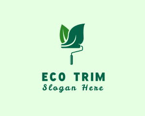 Green Eco Paint Roller  logo design