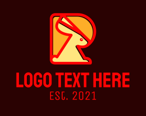 Letter R - Rabbit Letter R logo design