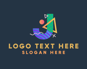 Color - Pop Art Letter J logo design