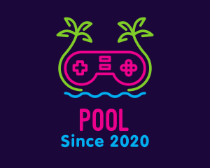 Palm Tree - Neon Beachside Gaming logo design