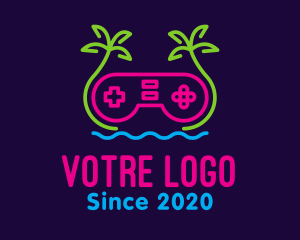 Trip - Neon Beachside Gaming logo design