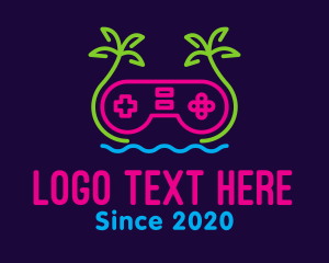 Game Console - Neon Beachside Gaming logo design