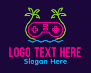 Neon Beachside Gaming Logo