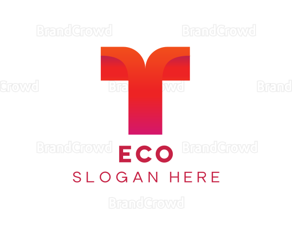 Orange Tech Letter T Logo