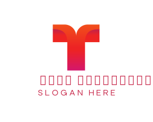 Alphabet - Orange Tech Letter T logo design