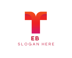 Application - Orange Tech Letter T logo design