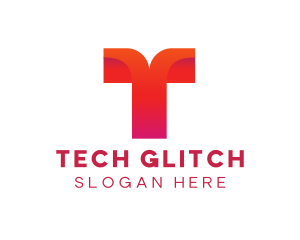 Orange Tech Letter T logo design