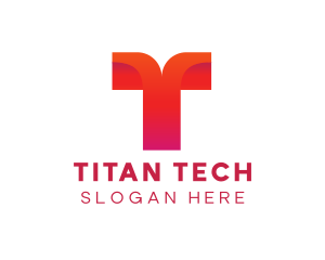 Orange Tech Letter T logo design