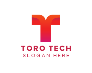 Orange Tech Letter T logo design