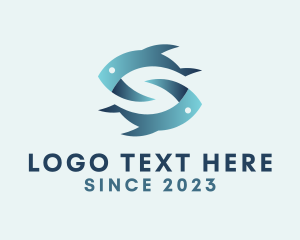 Blue - Aquatic Fish Letter S logo design